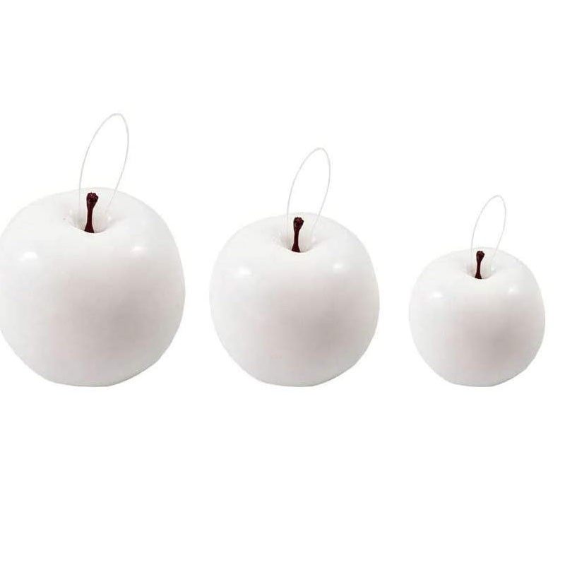 mele decorative artificiali da appendere con gancio bianca 8 cm – A21024