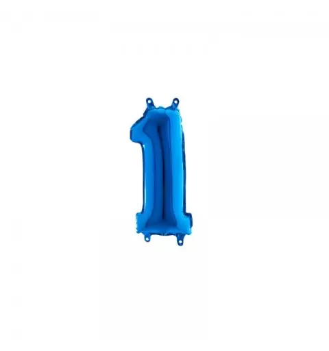 Palloncino Miniloons minifoil numerico 35 cm Blu N°1 19841B1 conf da 5 pz