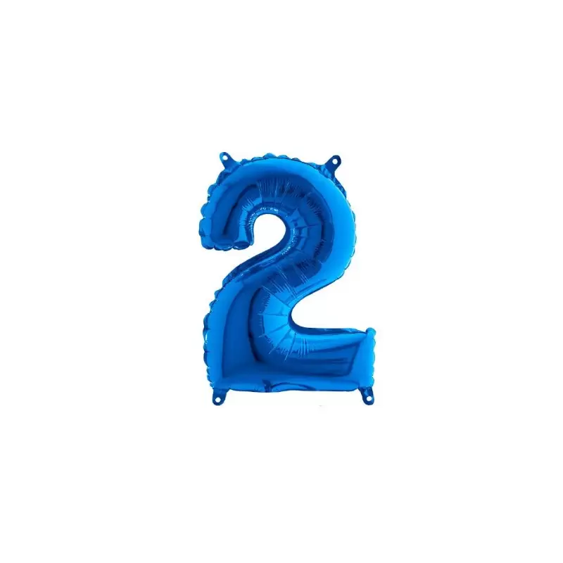 Palloncino Miniloons minifoil numerico 35 cm Blu N°2 19842B1 conf da 5 pz
