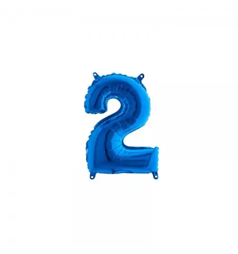 Palloncino Miniloons minifoil numerico 35 cm Blu N°2 19842B1 conf da 5 pz