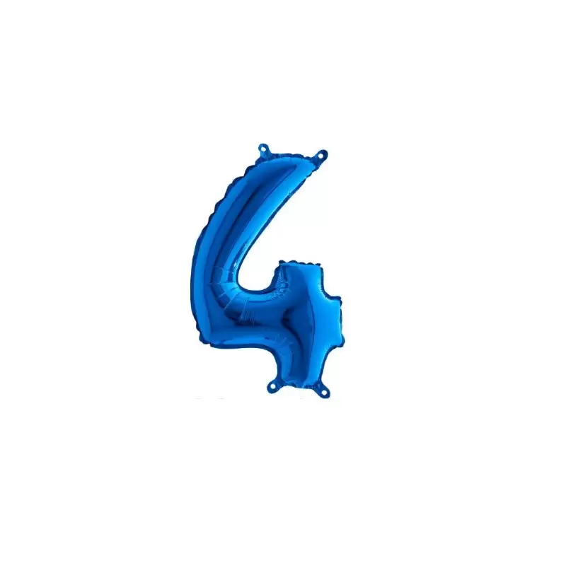 Palloncino Miniloons minifoil numerico 35 cm Blu N°4 19844B1 conf da 5 pz