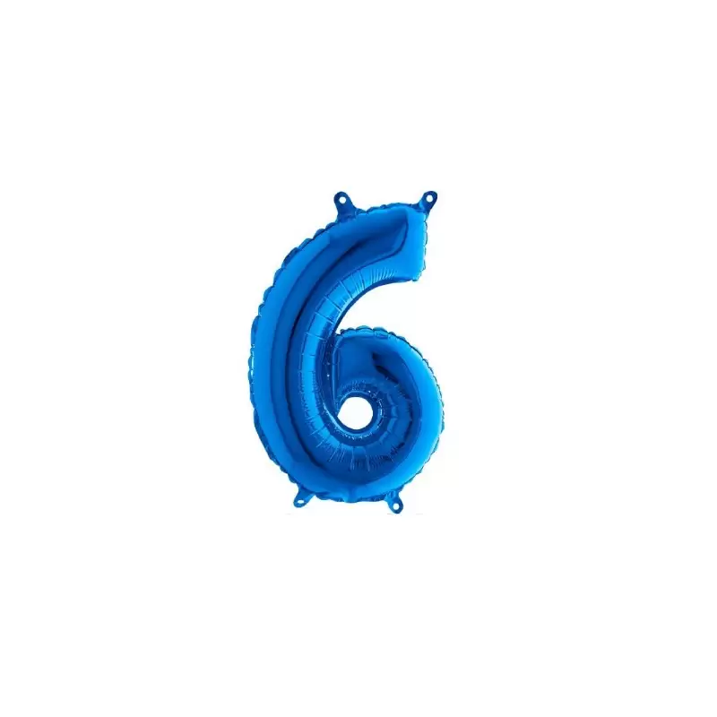 Palloncino Miniloons minifoil numerico 35 cm Blu N°6 19846B1 conf da 5 pz