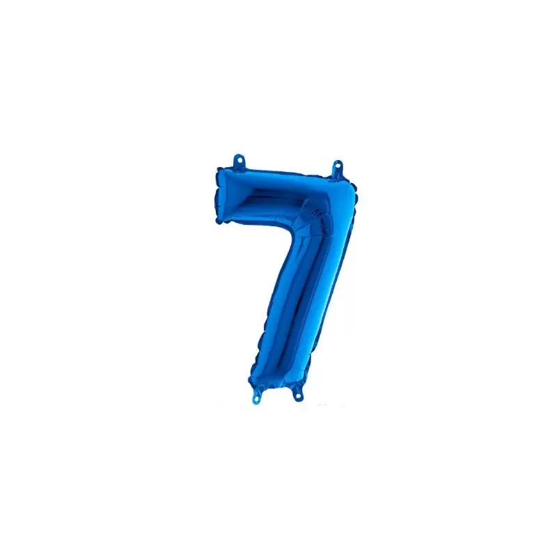 Palloncino Miniloons minifoil numerico 35 cm Blu N°7 19847B1 conf da 5 pz