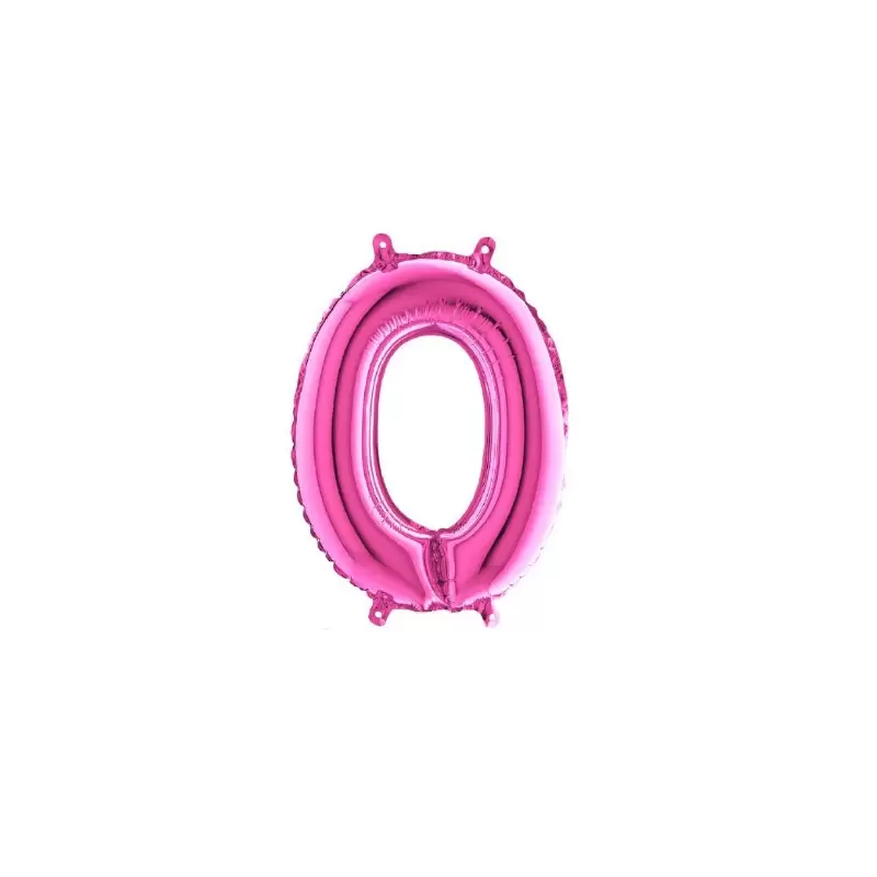 Palloncino Miniloons minifoil numerico 35 cm Fucsia N°0 19840F1 conf da 5 pz