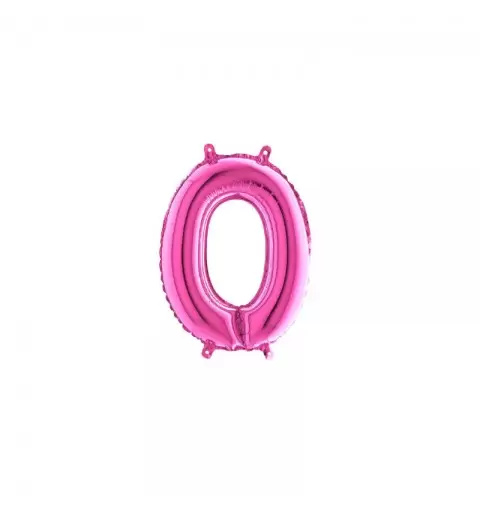 Palloncino Miniloons minifoil numerico 35 cm Fucsia N°0 19840F1 conf da 5 pz