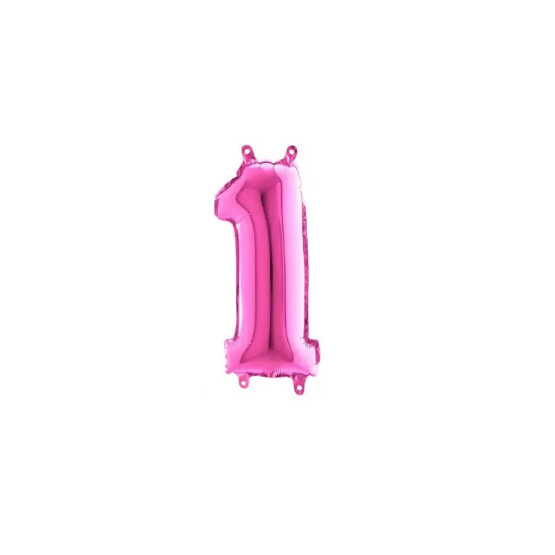 Palloncino Miniloons minifoil numerico 35 cm Fucsia N°1 19841F1 conf da 5 pz