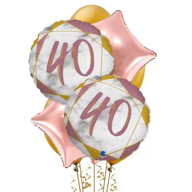 BOUQUET N. 9 MARMORIZZATO 40 ANNI ROSE GOLD