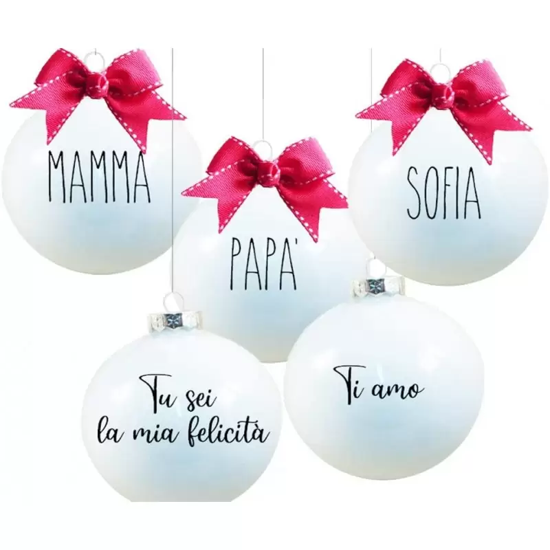 6 PALLINE NATALIZIE IN VETRO PERSONALIZZATE