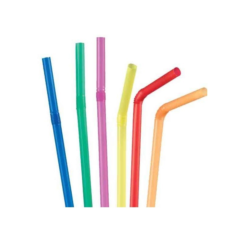 Cannucce pieghevoli colorate B912   1000 pz.