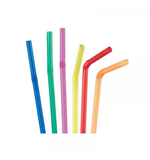 Cannucce pieghevoli colorate B912   1000 pz.