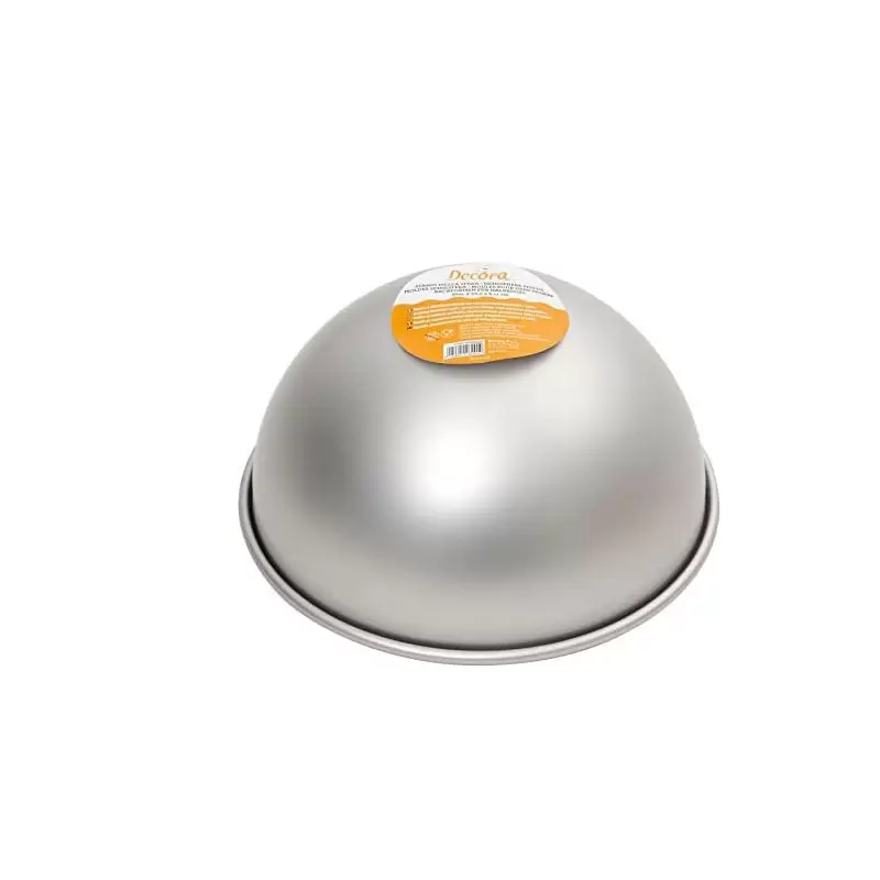 DECORA 0062954 Stampo Mezza Sfera, Alluminio, Argento, 15 X H 7,5 CM