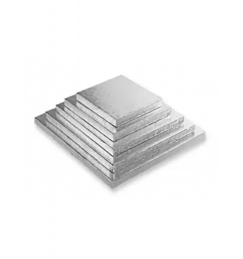 Vassoio Sottotorta Cake Board Quadrato Argentato Lato 50x50 cm   30357
