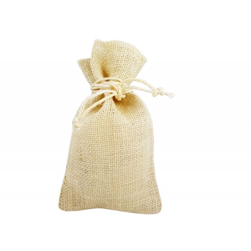 6 pz sacchetti juta porta bomboniere 13 x 23  AVORIO