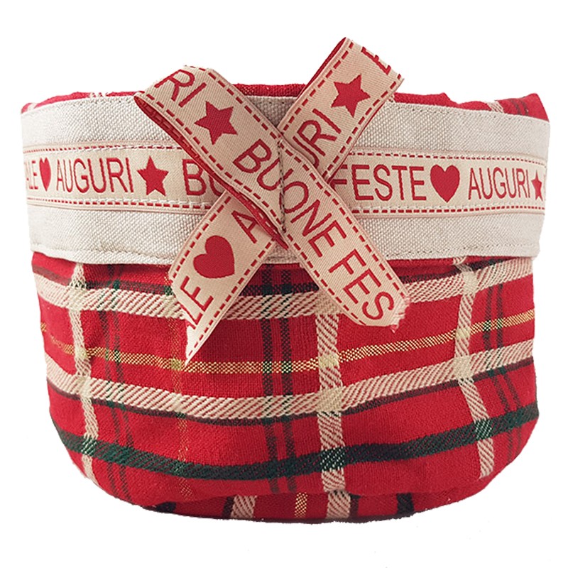 Portapane Natalizio in tessuto con bordo Stampato  Buon Natale - Auguri  2858