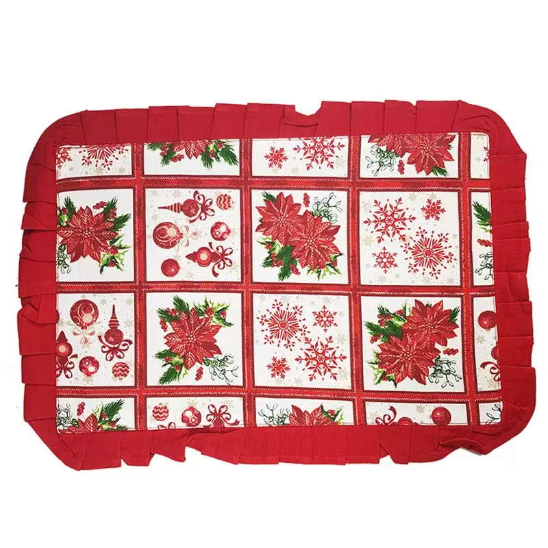 tovaglietta in tessuto con frill tantasia natalizia 50 x 35 cm 7917