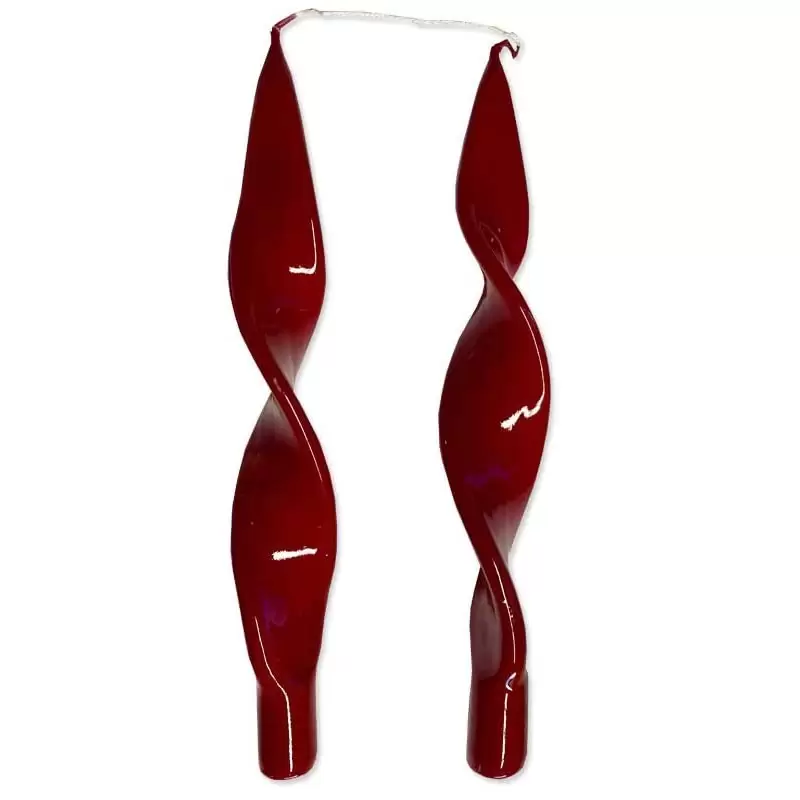 4 CANDELE BORDEAUX TORCIGLIONE IN CERA