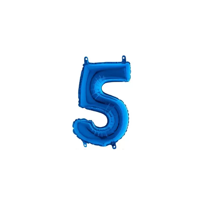 Palloncino Miniloons minifoil numerico 35 cm Blu N°5 19845B1 conf da 5 pz