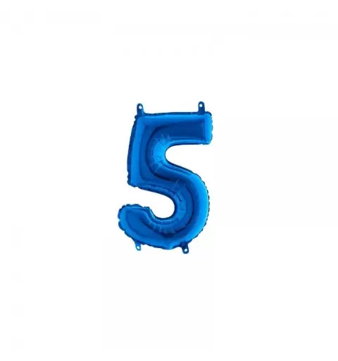 Palloncino Miniloons minifoil numerico 35 cm Blu N°5 19845B1 conf da 5 pz