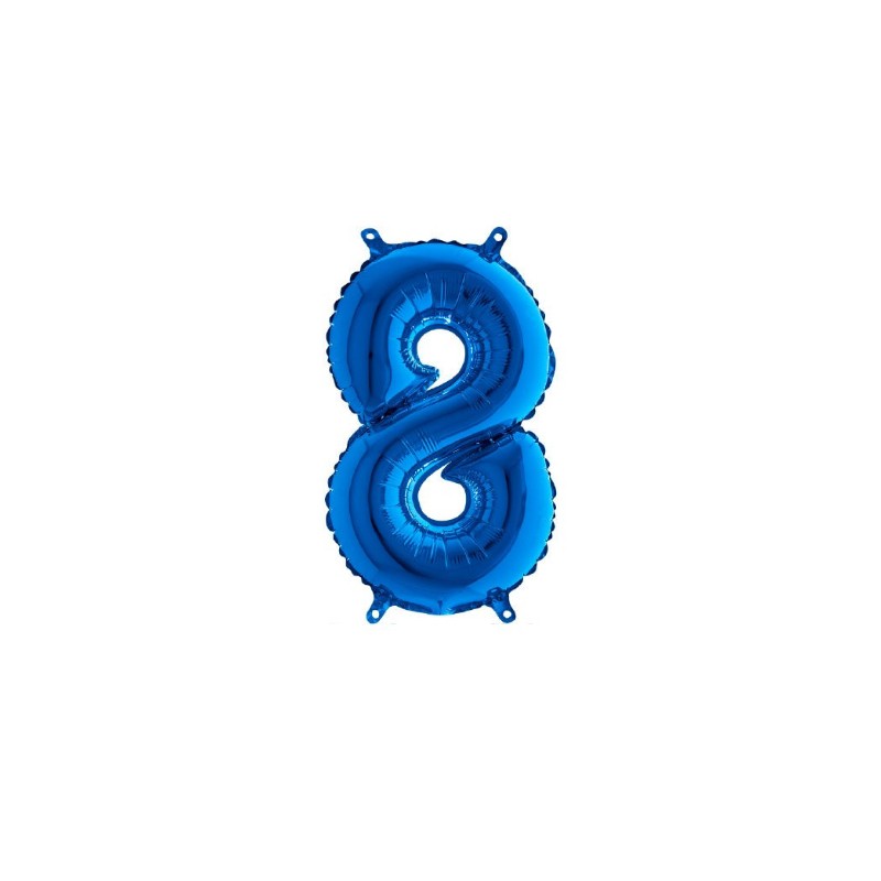 Palloncino Miniloons minifoil numerico 35 cm Blu N°8 19848B1 conf da 5 pz