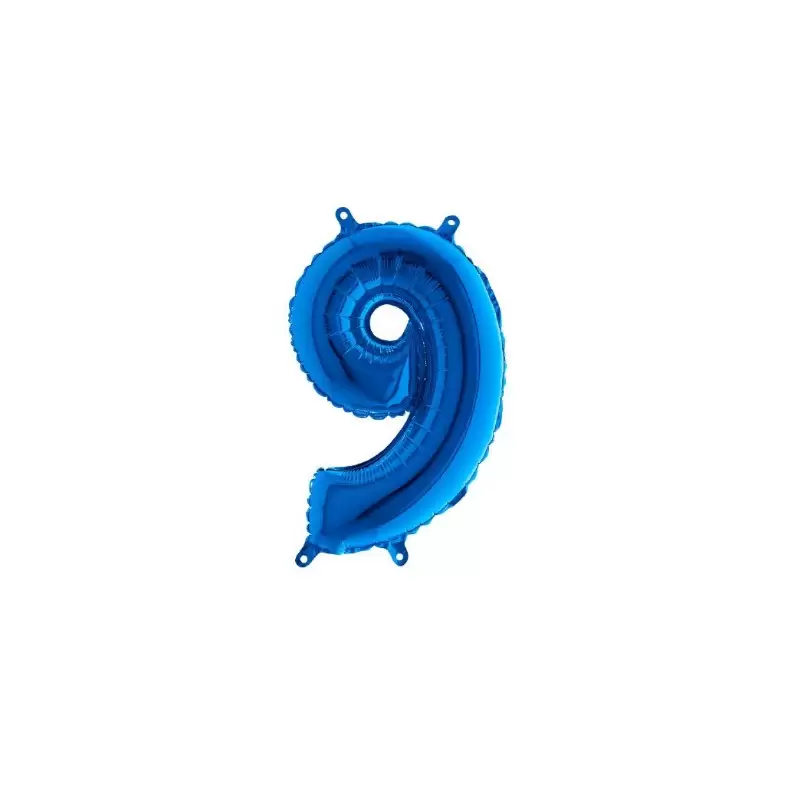 Palloncino Miniloons minifoil numerico 35 cm Blu N°9 19849B1 conf da 5 pz
