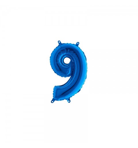 Palloncino Miniloons minifoil numerico 35 cm Blu N°9 19849B1 conf da 5 pz