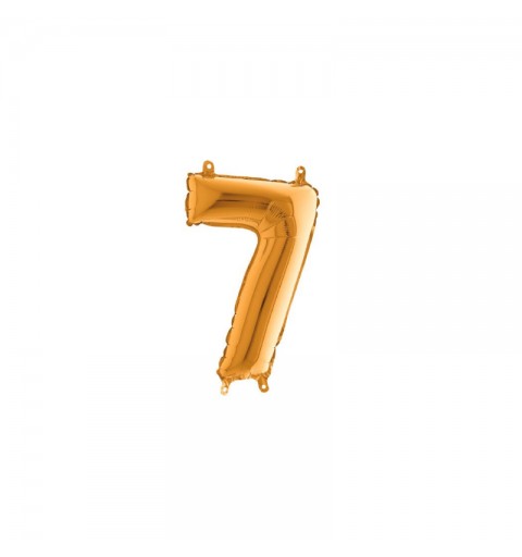 Palloncino Miniloons minifoil numerico 35 cm colore Oro N° 7 19847G1 conf da 5 pz