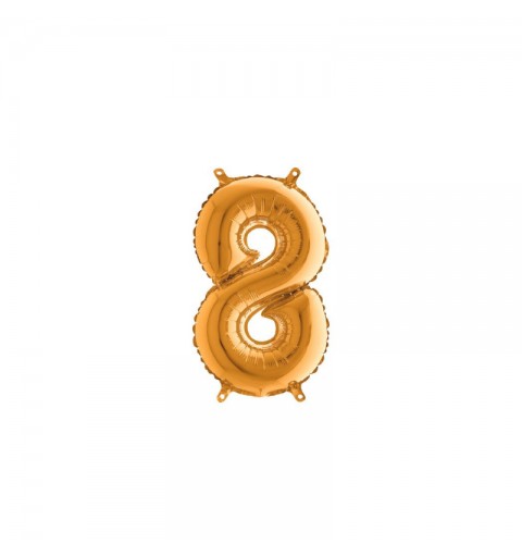 Palloncino Miniloons minifoil numerico 35 cm colore Oro N° 8 19848G1 conf da 5 pz