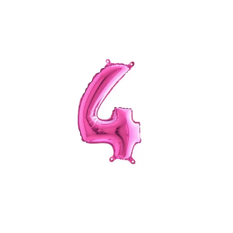 Palloncino Miniloons minifoil numerico 35 cm Fucsia N°4 19844F1 conf da 5 pz