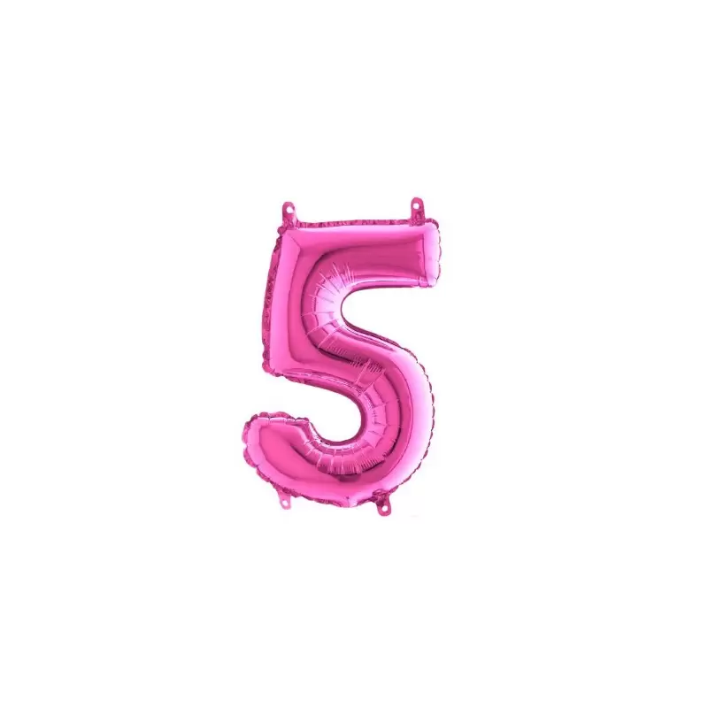 Palloncino Miniloons minifoil numerico 35 cm Fucsia N°5 19845F1 conf da 5 pz