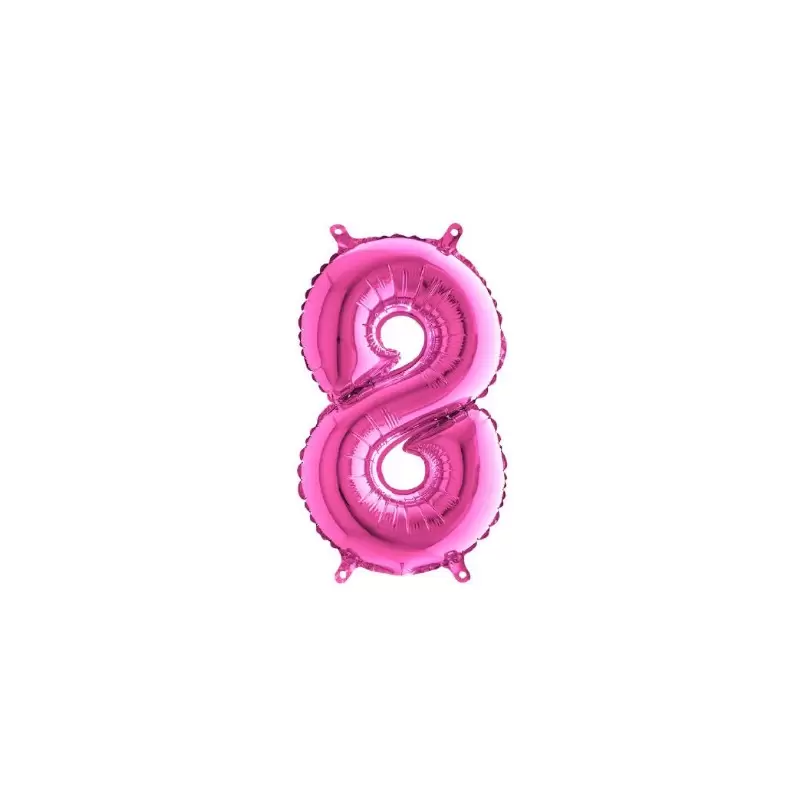 Palloncino Miniloons minifoil numerico 35 cm Fucsia N°8 19848F1 conf da 5 pz
