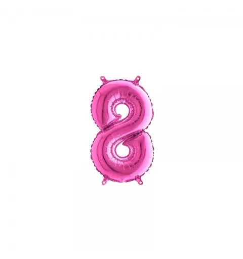 Palloncino Miniloons minifoil numerico 35 cm Fucsia N°8 19848F1 conf da 5 pz