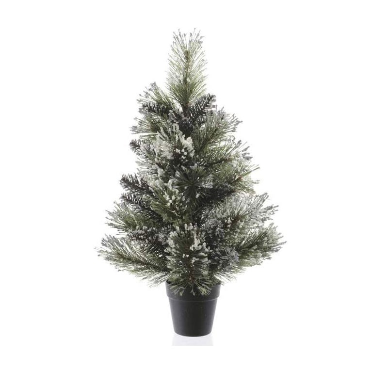 Mini Albero di Natale Ecologico Abete Innevato Con Vaso 90 cm N20225