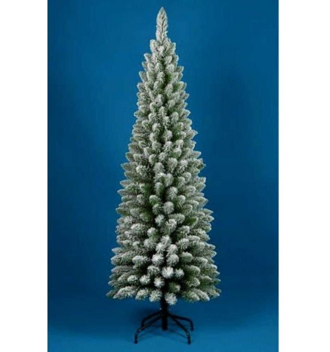 Albero di Natale innevato 210 cm slim