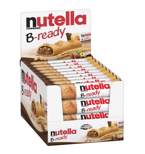 36 nutella b-ready cialda di pane farcita con nutella snack 22 gr con box espositore