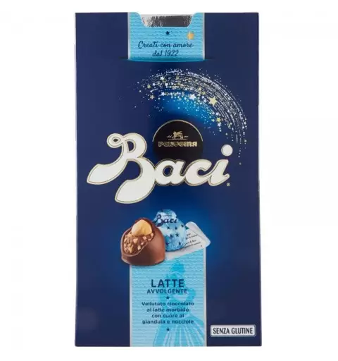 Baci Perugina Latte Cioccolatini al Latte Ripieni al Gianduia e Nocciola Intera, 200 g