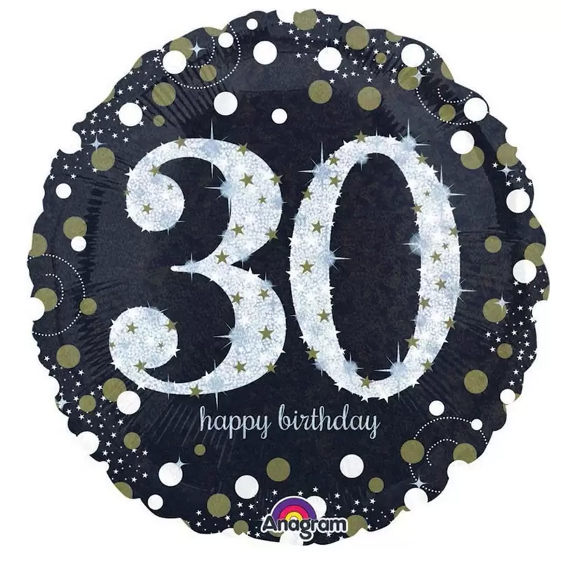 Foil 30 anni tondo 45 Cm Sparkling Birthday 30 3212901
