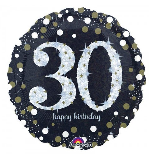 Foil 30 anni tondo 45 Cm Sparkling Birthday 30 3212901