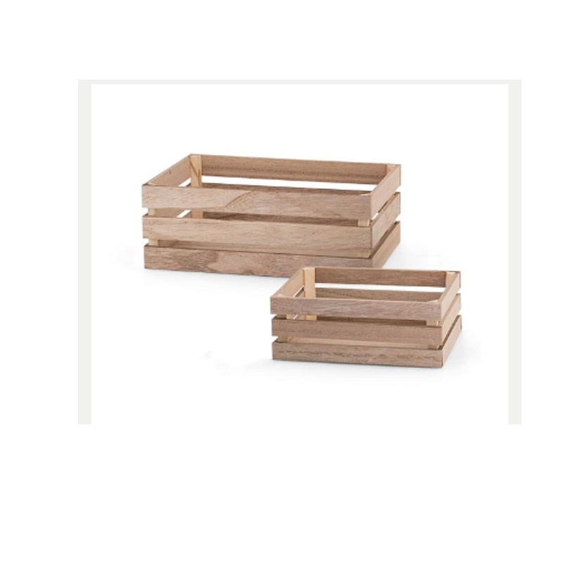 set 2 cassette decorative in legno naturale 200 x 150 x 75 - 300 x 190 x 110 mm