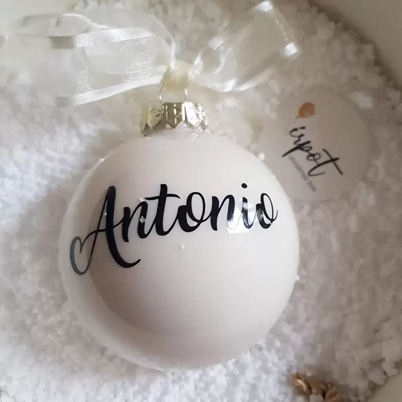 PALLINA PERSONALIZZATA DI VETRO CON CONFEZIONE REGALO