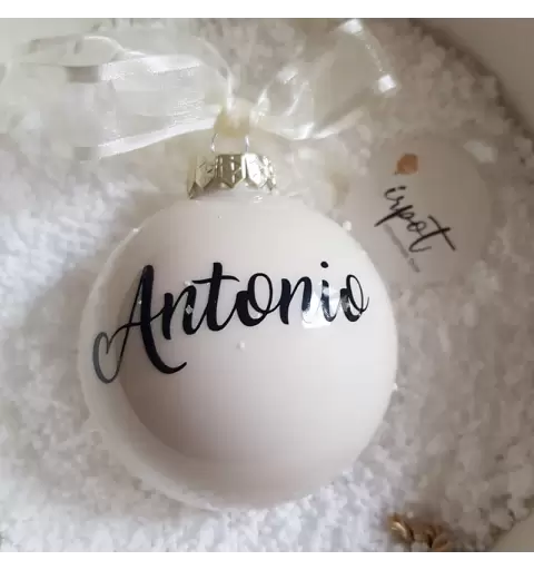 PALLINA PERSONALIZZATA DI VETRO CON CONFEZIONE REGALO