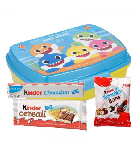 PORTAMERENDA BABY SHARK CON CIOCCOLATO KINDER