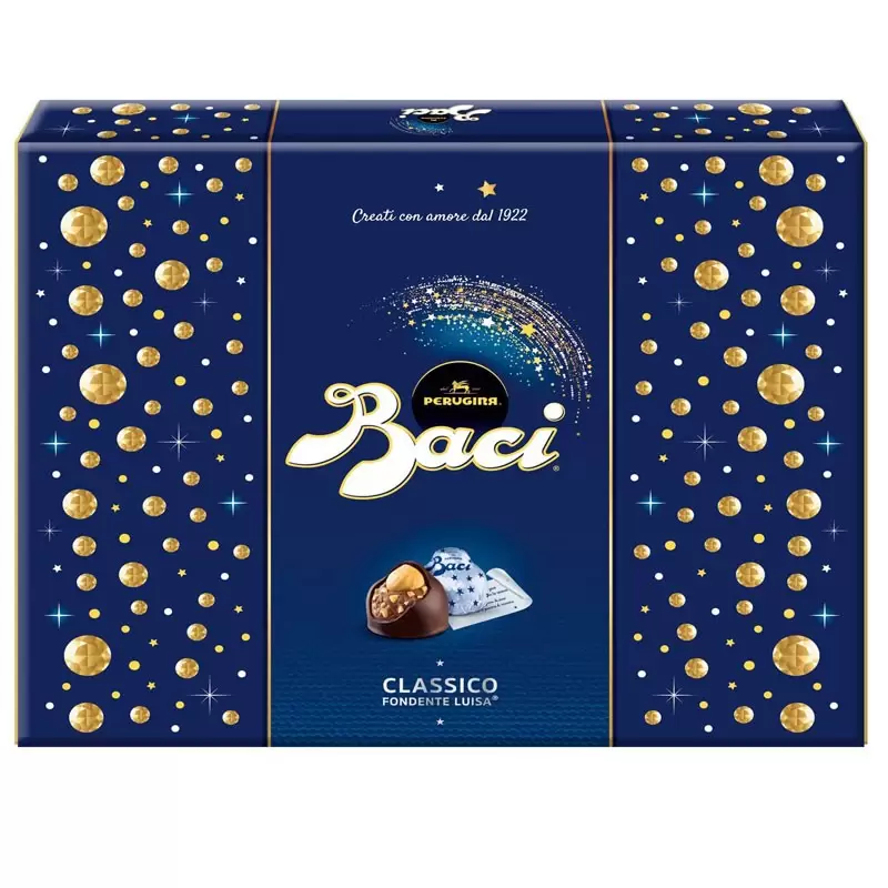 Baci Perugina Classico Cioccolatini Fondenti al Gianduia e Nocciola Intera Scatola Regalo 200 g