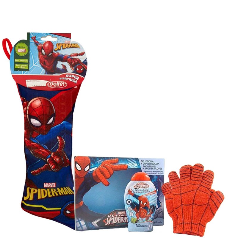 CALZA DELLA BEFANA SPIDERMAN CON SET DOCCIA 1