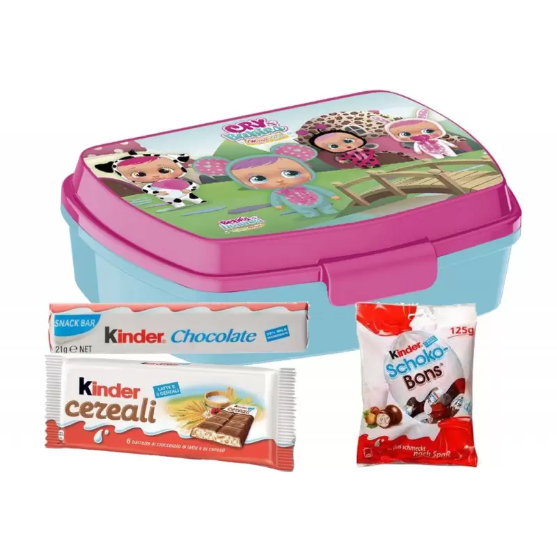 PORTAMERENDA CRY BABIES CON CIOCCOLATO KINDER