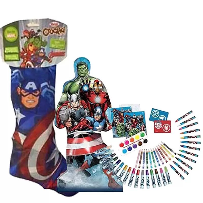 CALZA DELLA BEFANA AVENGERS CON VALIGETTA 3D SET CANCELLERIA