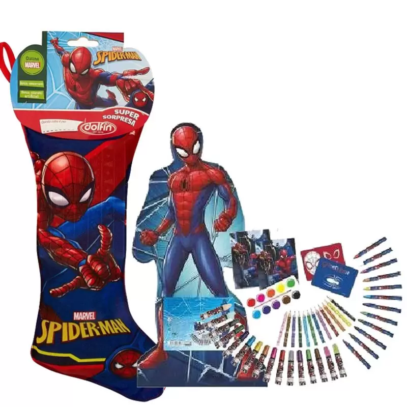 CALZA DELLA BEFANA SPIDERMAN CON VALIGETTA 3D SET CANCELLERIA