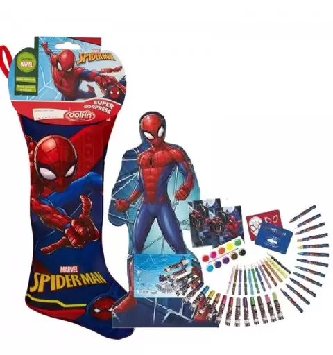 CALZA DELLA BEFANA SPIDERMAN CON VALIGETTA 3D SET CANCELLERIA