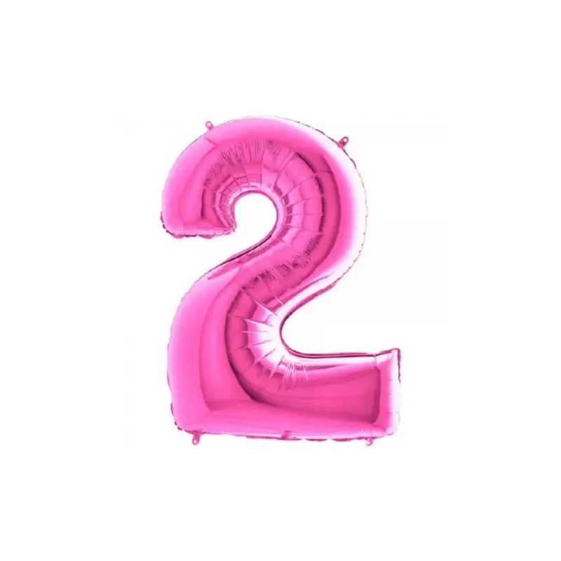 PALLONCINO MINI FOIL FUCSIA NUMERO 2 35 CM