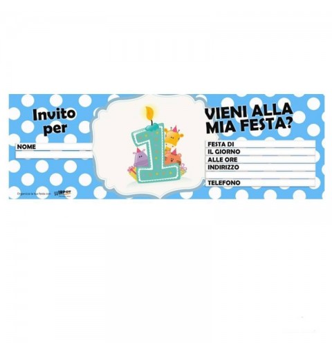 INVITI PRIMO COMPLEANNO POIS CELESTE