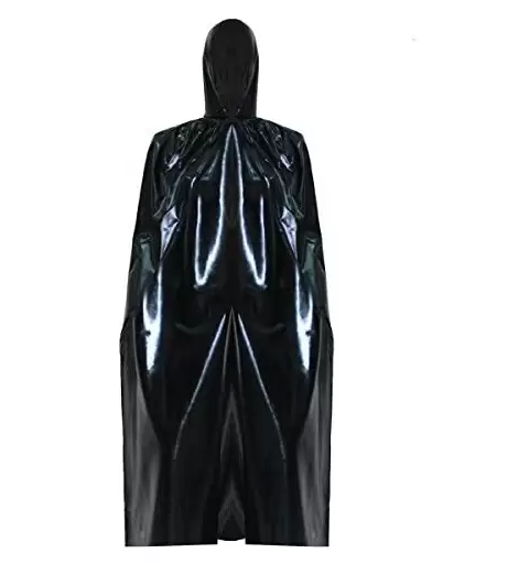 MANTELLO SPANDEX CON CAPPUCCIO NERO TAGLIA UNICA 135 X 140 CM